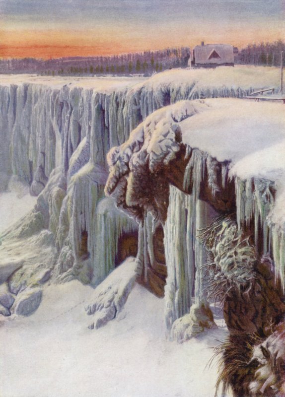 Niagara Şelalesi kışın donmuş (renkli fotoğraf) by Canadian Photographer