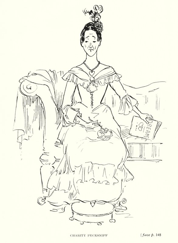 Dickens karakteri: Charity Pecksniff (lito) by Captain Edward Henry Handley Read