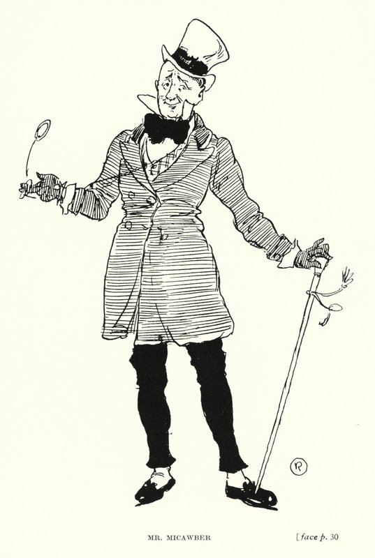 Dickens karakteri: Bay Micawber (taş) by Captain Edward Henry Handley Read