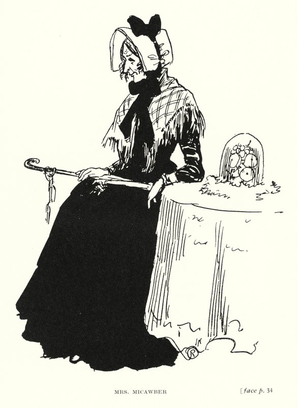 Dickens karakteri: Bayan Micawber (taş) by Captain Edward Henry Handley Read