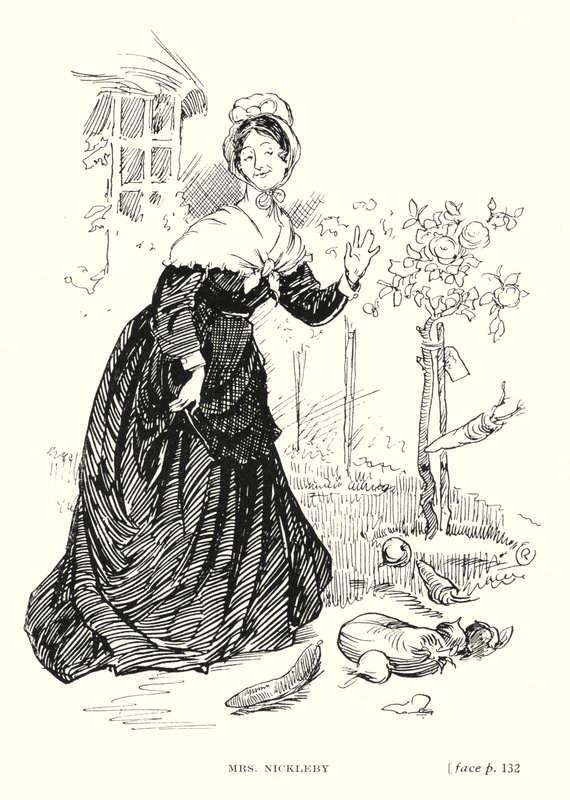Dickens karakteri: Bayan Nickleby (lito) by Captain Edward Henry Handley Read