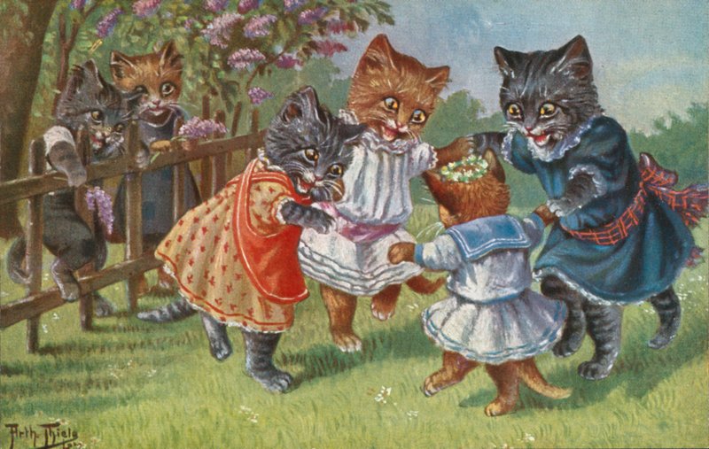 Esprili kedi kartpostalı (renkli litho) by Carl Robert Arthur Thiele