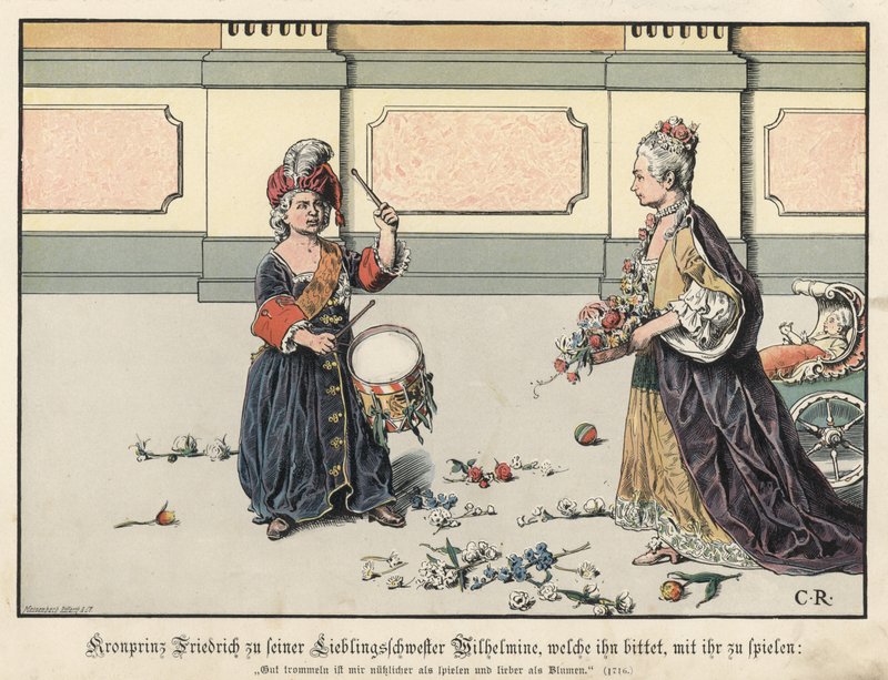 Crown Prince Frederick of Prussia with his sister, Wilhelmina  by Carl Röchling