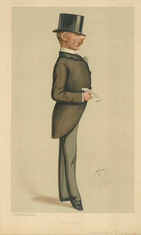 Albay Edward J Saunderson, İrlanda Sadakati, 26 Şubat 1887, Vanity Fair karikatürü by Carlo Pellegrini