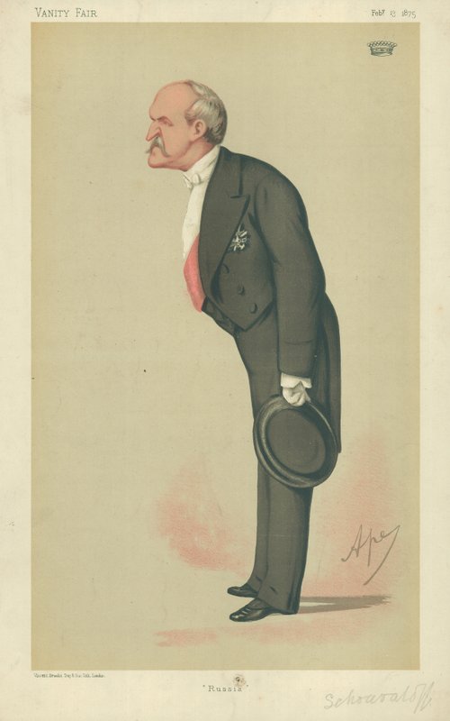 Kont Schouvaloff, Rusya, 13 Şubat 1875, Vanity Fair karikatürü by Carlo Pellegrini