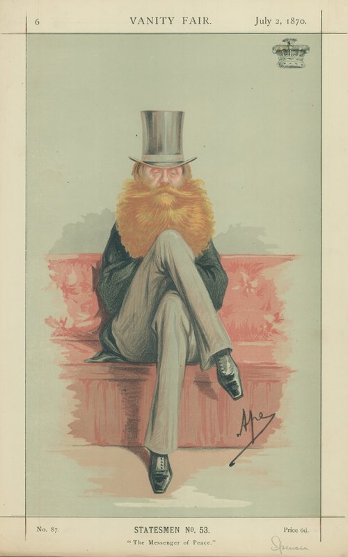 Earl Spencer, Barış Elçisi, 2 Temmuz 1870, Vanity Fair karikatürü by Carlo Pellegrini