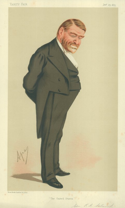General Robert Cumming Schenck, ABD, 23 Ocak 1875, Vanity Fair karikatürü by Carlo Pellegrini