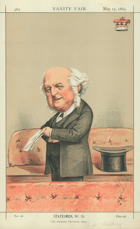 Lord Westbury, Seçkin bir Hıristiyan adam, 15 Mayıs 1869, Vanity Fair karikatürü by Carlo Pellegrini