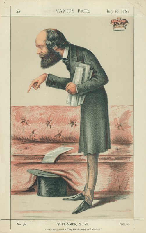 Salisbury Marquis, Partisi ve zamanı için fazla dürüst bir Tory, 10 Temmuz 1869, Vanity Fair karikatürü by Carlo Pellegrini