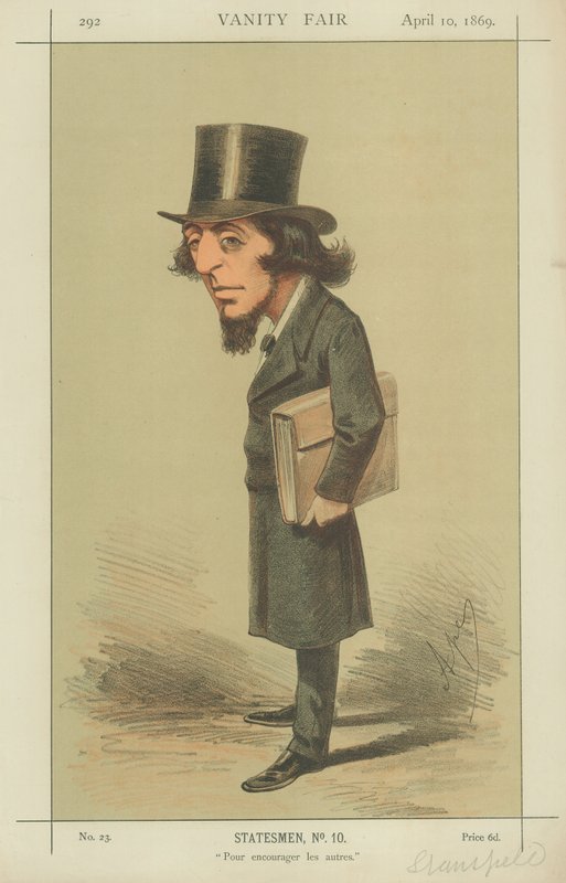 Rt Hon James Stansfeld, Başkalarını cesaretlendirmek için, 10 Nisan 1869, Vanity Fair karikatürü by Carlo Pellegrini