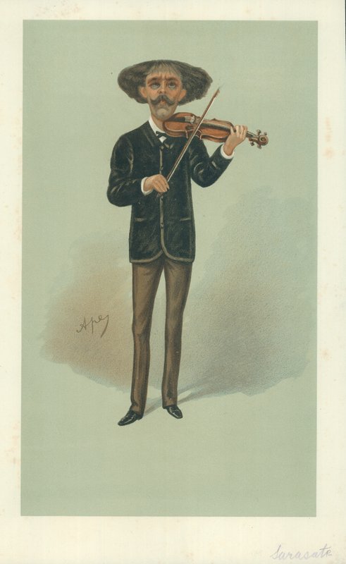 Senor Pablo Martin Meliton Sarasate, 25 Mayıs 1889, Vanity Fair karikatürü by Carlo Pellegrini