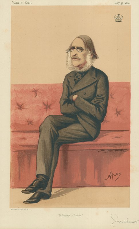 The Right Hon Lord Sandhurst, Askeri tavsiye, 30 Mayıs 1874, Vanity Fair karikatürü by Carlo Pellegrini