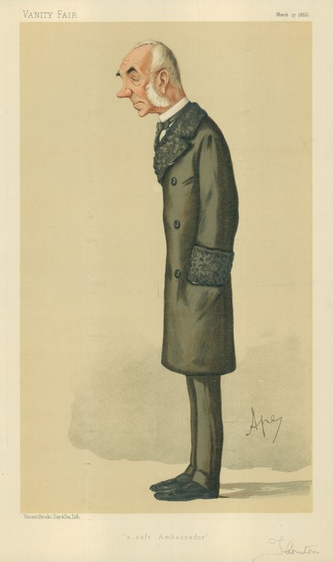 The Right Hon Sir Edward Thornton, Güvenli bir elçi, 27 Mart 1886, Vanity Fair karikatürü by Carlo Pellegrini