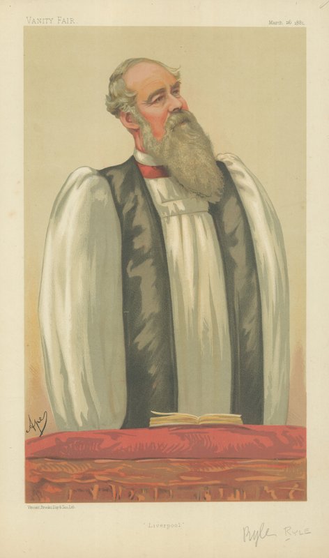 Sağ Rahip John Charles Ryle, Liverpool Piskoposu, Liverpool, 26 Mart 1881, Vanity Fair karikatürü by Carlo Pellegrini