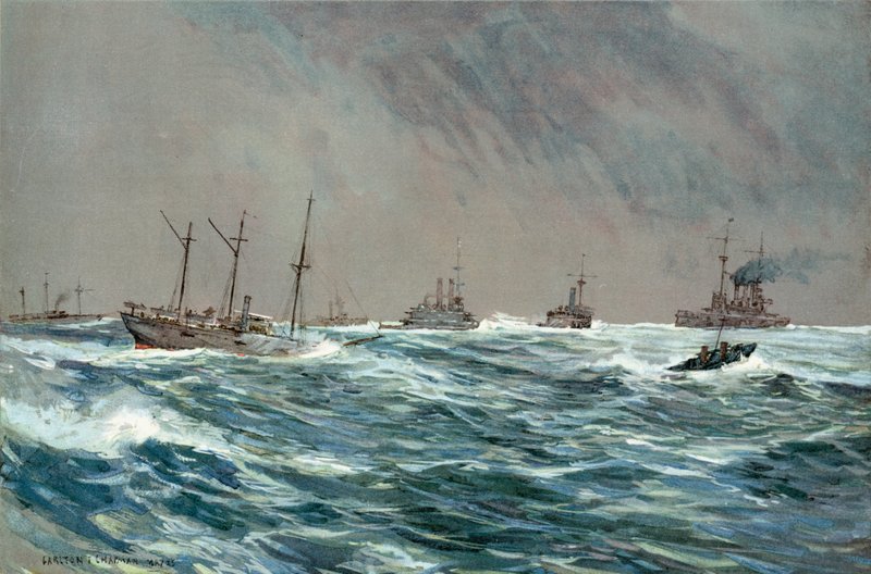 Birleşik Devletler Savaş Gemileri Küba Sahili Açıklarında Fırtınalı Bir Havada by Carlton Theodore Chapman