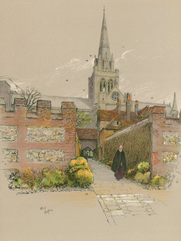 Chichester Katedrali by Cecil Charles Windsor Aldin
