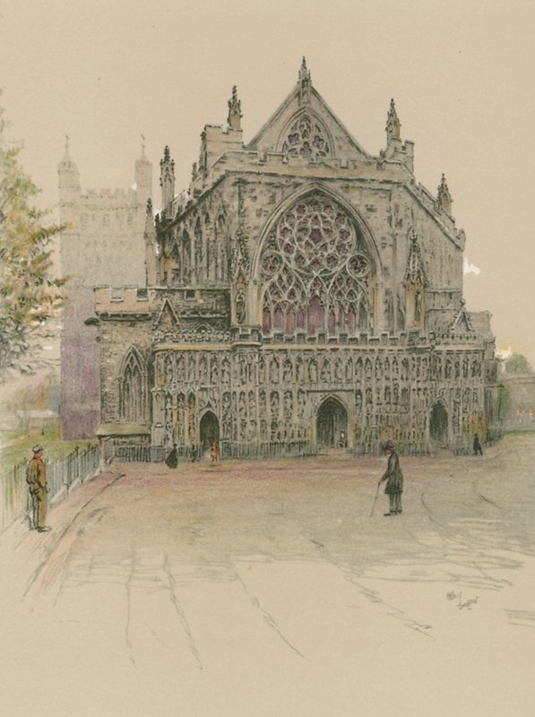 Exeter Katedrali by Cecil Charles Windsor Aldin