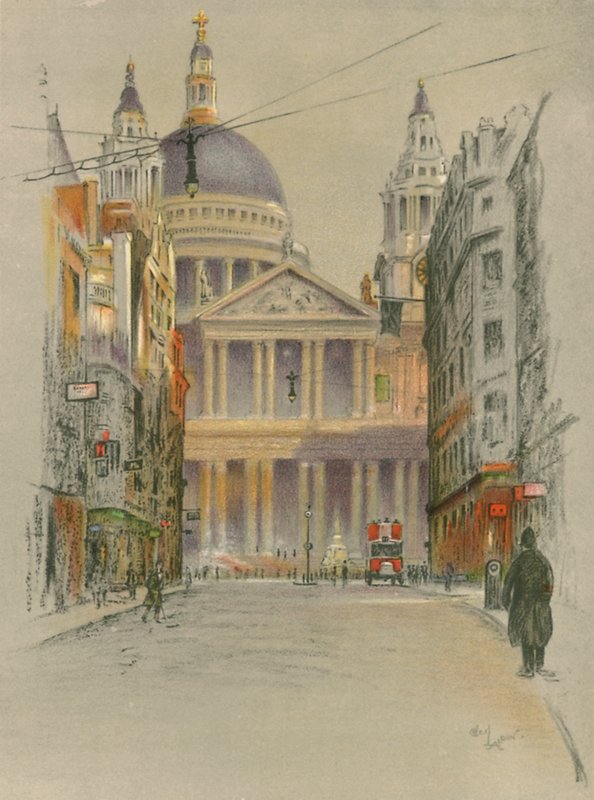 St Paul Katedrali by Cecil Charles Windsor Aldin