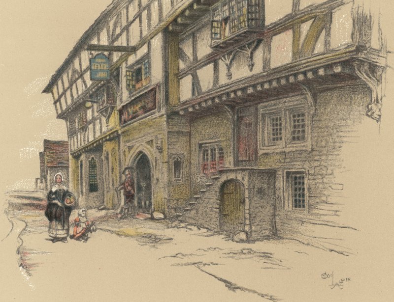 George Inn, Norton St Philip by Cecil Charles Windsor Aldin