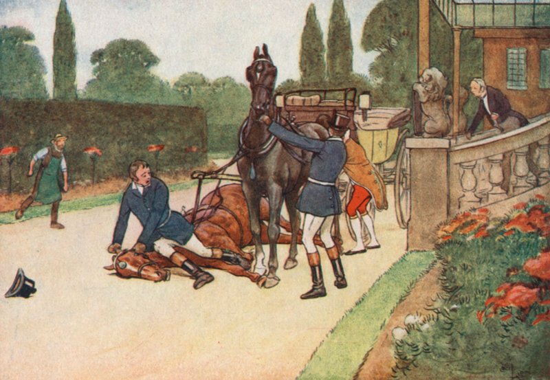 York, Mücadelesini Önlemek için Derhal Kendisini Başının üzerine Yasladı by Cecil Charles Windsor Aldin
