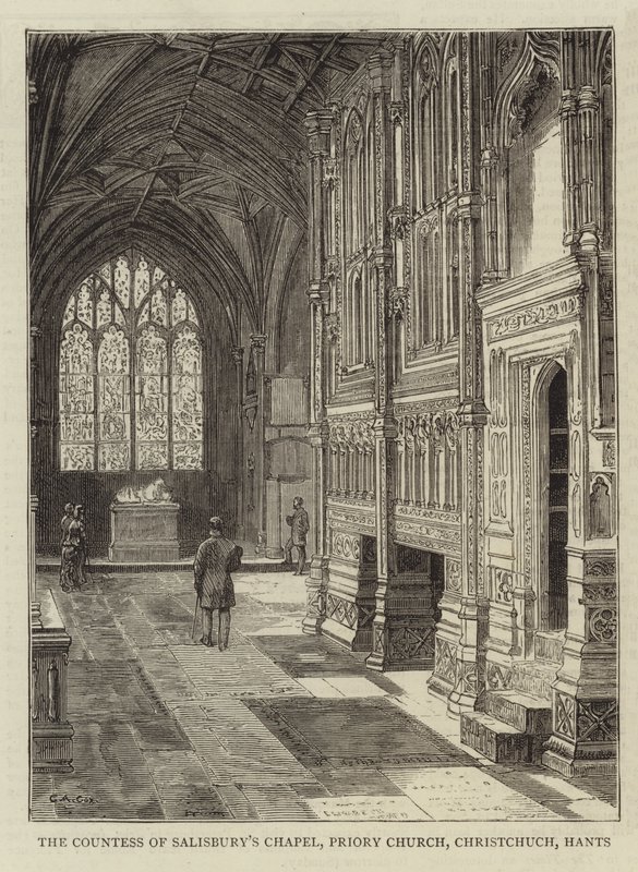 Salisbury Şapeli Kontesi, Manastır Kilisesi, Christchurch, Hants by Charles A. Cox