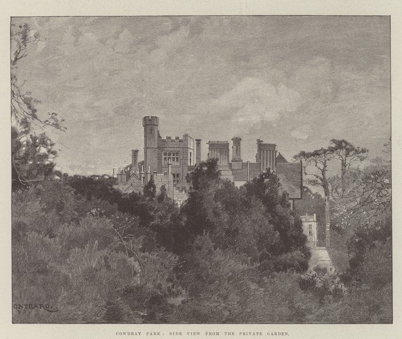 Cowdray Park, Özel Bahçeden Yan Görünüm by Charles Auguste Loye