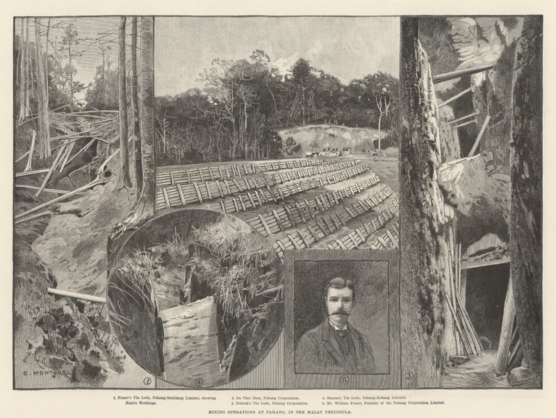 Malay Yarımadası'ndaki Pahang'daki Madencilik Faaliyetleri by Charles Auguste Loye