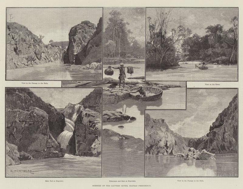 Cauvery Nehri manzarası, Madras Başkanlığı by Charles Auguste Loye