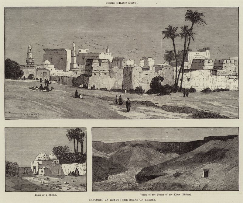 Mısır'daki Eskizler, Thebes Harabeleri by Charles Auguste Loye