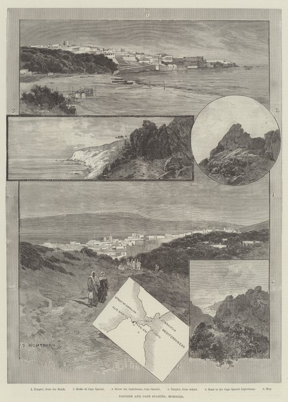 Tangier ve Cape Spartel, Fas by Charles Auguste Loye