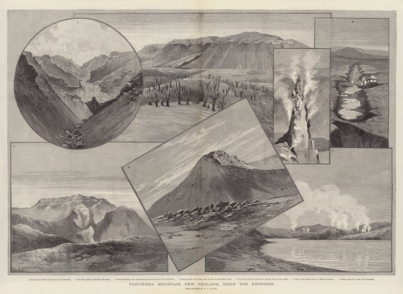 Patlamadan bu yana Tarawera Dağı, Yeni Zelanda by Charles Auguste Loye
