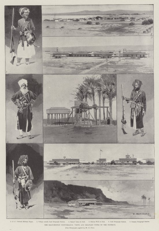 Belucistan Kargaşası, İlçenin Görüşleri ve Askeri Tipleri by Charles Auguste Loye
