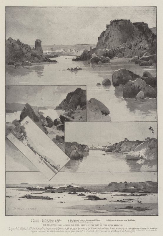 Nil Üzerinde Öngörülen Barajlar, Etkilenen Nehrin Kısmının Görüşleri by Charles Auguste Loye