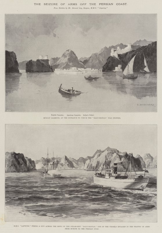 Pers Sahili Açıklarında Silah Ele Geçirmesi by Charles Auguste Loye