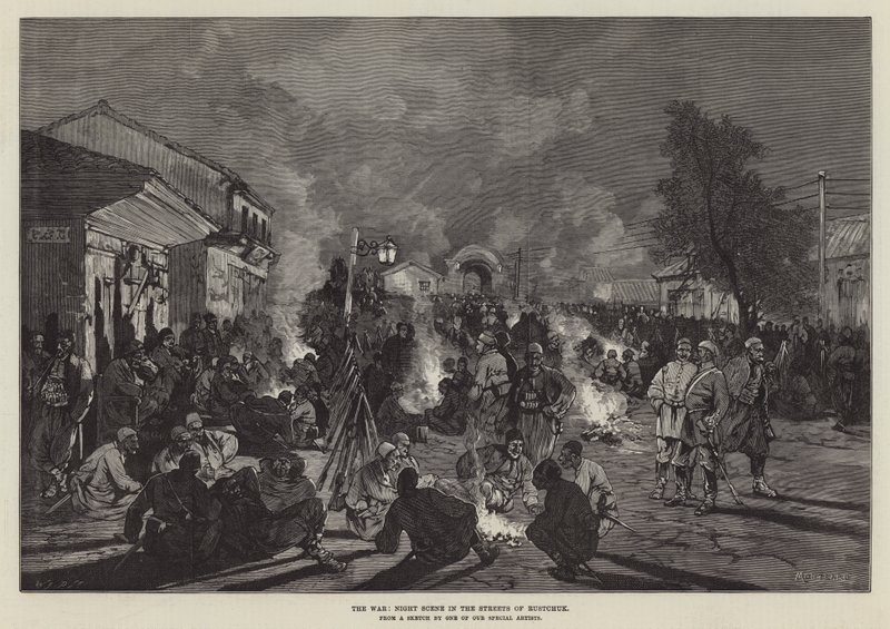 Rustchuk Sokaklarında Savaş, Gece Manzarası by Charles Auguste Loye