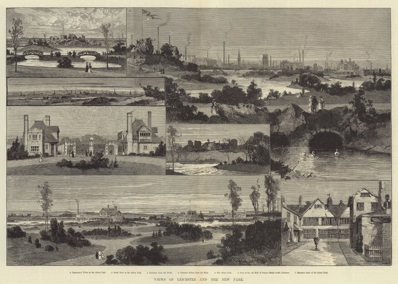 Leicester ve New Park manzaraları by Charles Auguste Loye