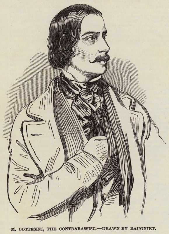 M Bottesini, Kontrbasçı by Charles Baugniet