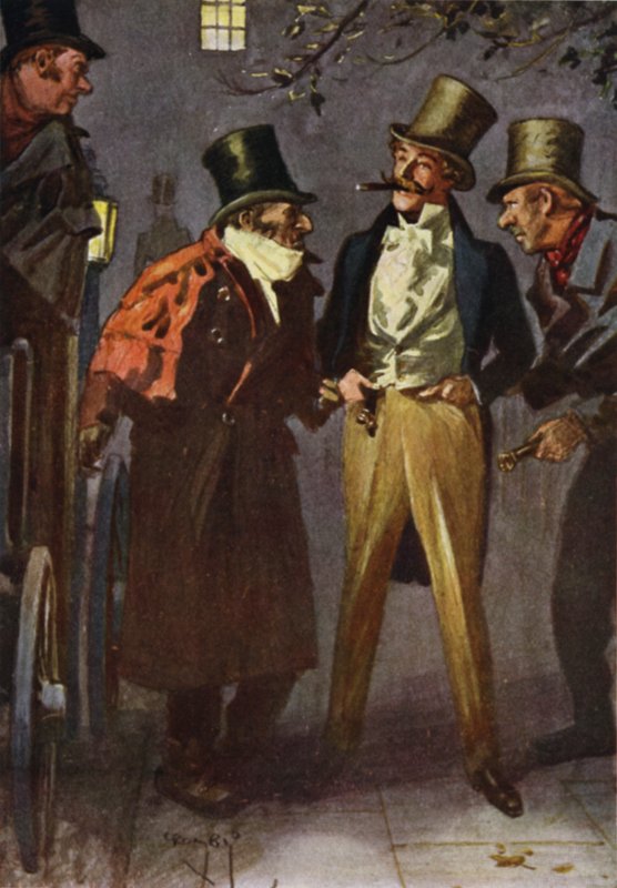 Rawdon Crawley in the hands of the Bailiffs  by Charles Crombie