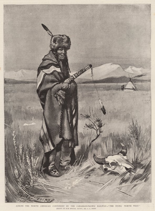 Kanada-Pasifik Demiryolu, The Dying North West tarafından Kuzey Amerika Kıtası boyunca by Charles Edwin Fripp