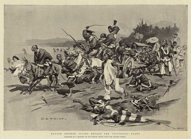 Muzaffer Düşmanın önünde uçan Çinliler by Charles Edwin Fripp