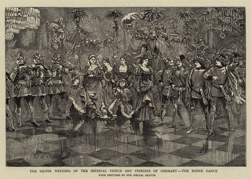 Almanya İmparatorluk Prensi ve Prensesinin Gümüş Düğünü, Minne Dansı by Charles Edwin Fripp