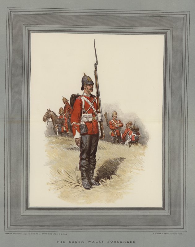 Güney Galler Borderers (chromolitho) by Charles Edwin Fripp