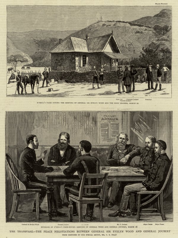 Transvaal, General Sir Evelyn Wood ve General Joubert arasındaki Barış Müzakereleri by Charles Edwin Fripp