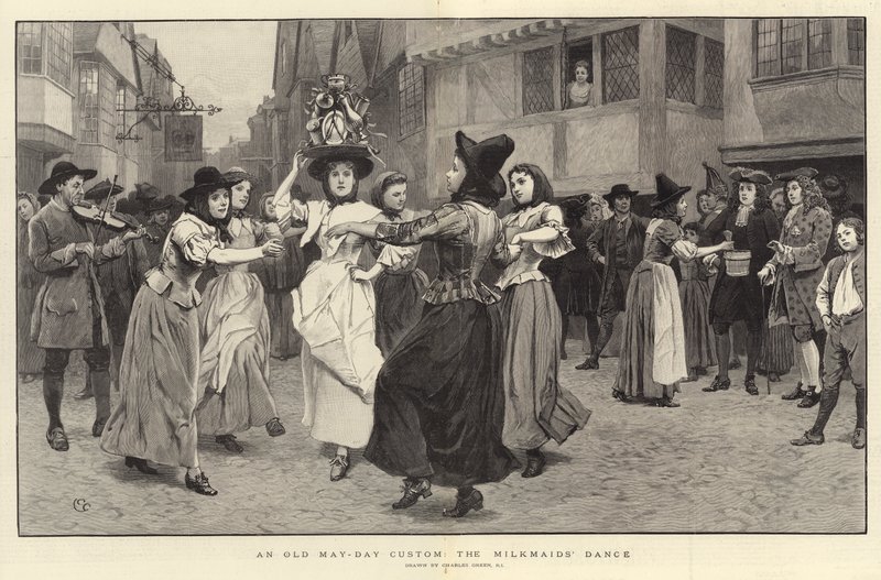 Eski Bir 1 Mayıs Geleneği, Sütçü Kızın Dansı by Charles Green