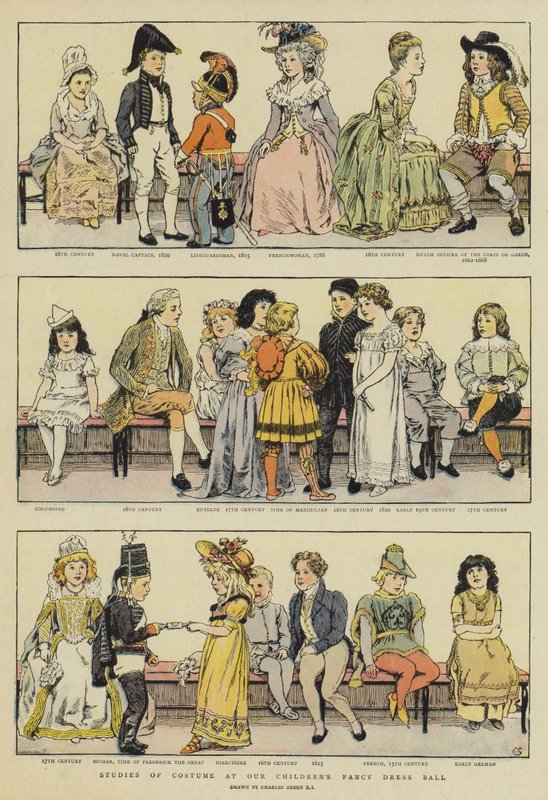 Çocuklarımızın Süslü Elbise Balosunda Kostüm Çalışmaları (chromolitho) by Charles Green