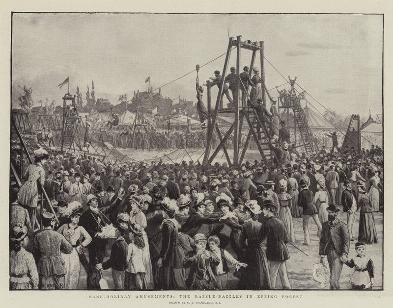 Bank-Holiday Amusements, the Razzle-Dazzles in Epping Forest  by Charles J. Staniland