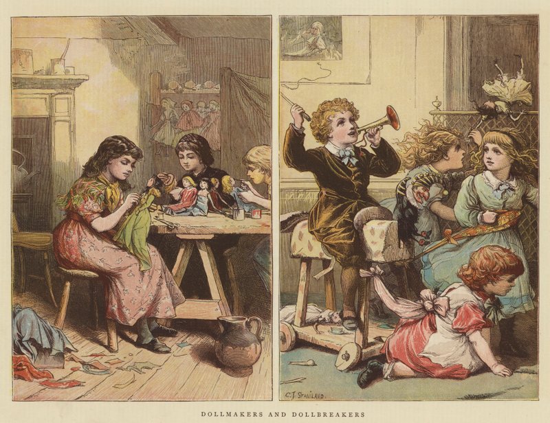 Oyuncak bebek yapımcıları ve oyuncak bebek kırıcılar (chromolitho) by Charles J. Staniland