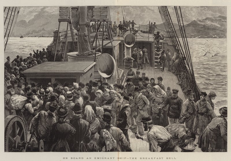Bir Göçmen Gemisinde, Kahvaltı Çanı by Charles J. Staniland