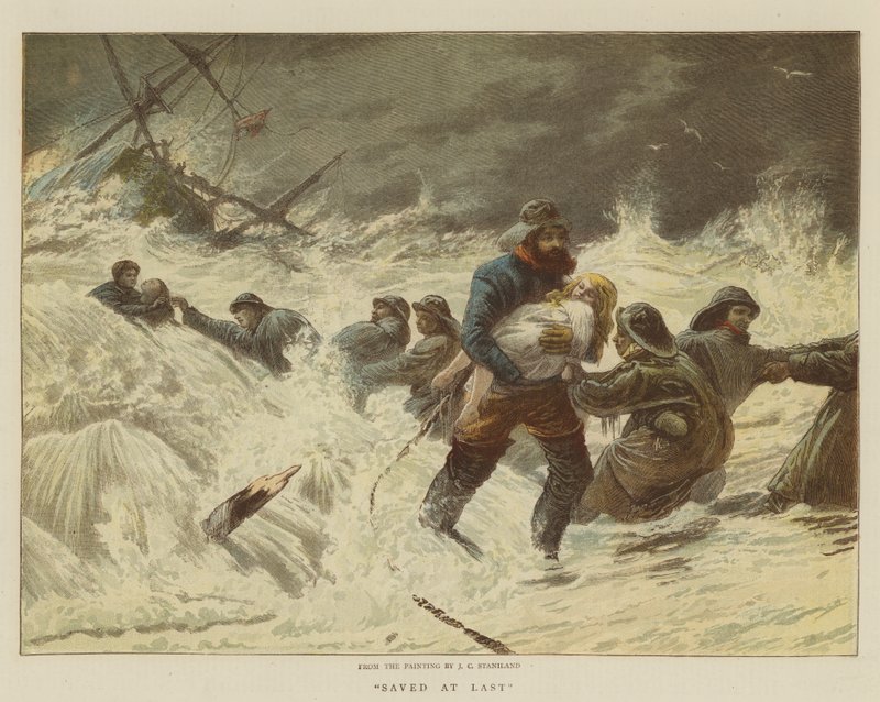 Saved at Last (chromolitho) by Charles J. Staniland