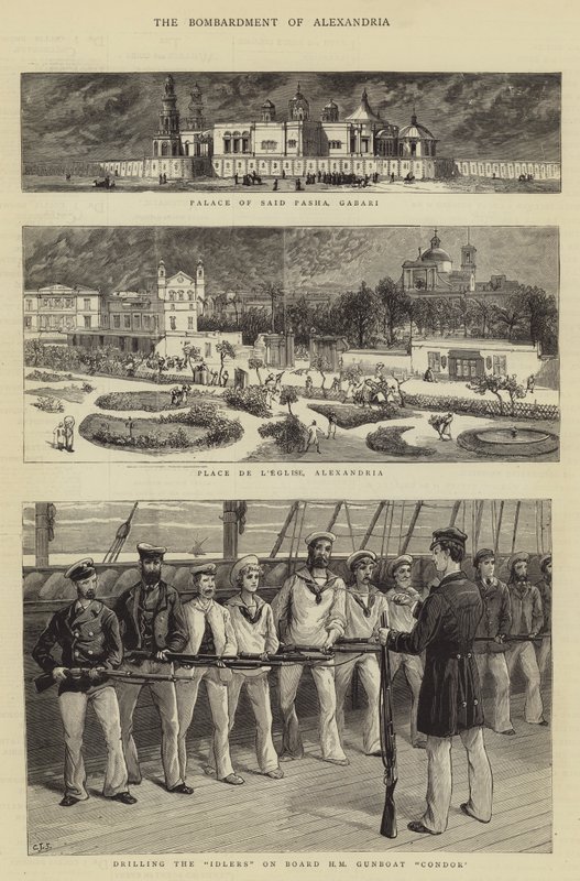 The Bombardment of Alexandria  by Charles J. Staniland